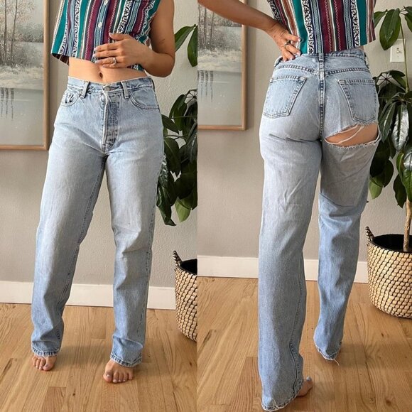 Vintage 90s banana Republic mom jeans high waisted button placket 27" waist - Picture 1 of 8